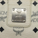 MCM Logogram Vicetos Shoulder Bag PVC Leather White Auth 116317-14