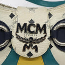 MCM Logogram Vicetos Shoulder Bag PVC Leather White Auth 116317-17