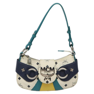 MCM Logogram Vicetos Shoulder Bag PVC Leather White Auth 116317 - 0