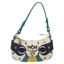 MCM Logogram Vicetos Shoulder Bag PVC Leather White Auth 116317-13