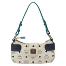 MCM Logogram Vicetos Shoulder Bag PVC Leather White Auth 116317-3