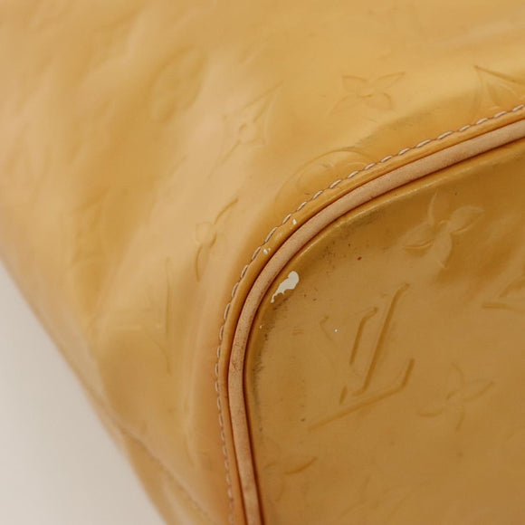 LOUIS VUITTON Monogram Vernis Houston Hand Bag Beige M91004 LV Auth 116324