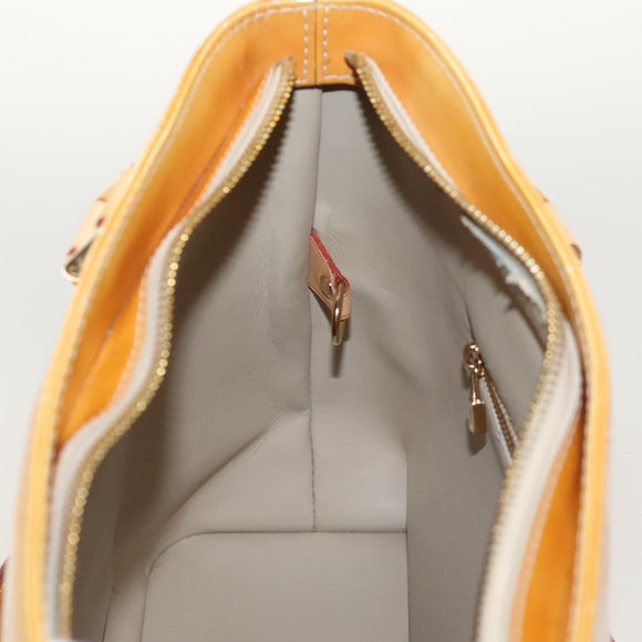 LOUIS VUITTON Monogram Vernis Houston Hand Bag Beige M91004 LV Auth 116324