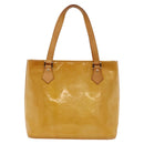 LOUIS VUITTON Monogram Vernis Houston Hand Bag Beige M91004 LV Auth 116324-13