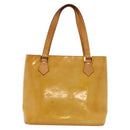 LOUIS VUITTON Monogram Vernis Houston Hand Bag Beige M91004 LV Auth 116324-2