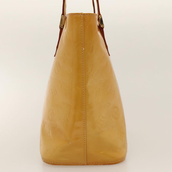 LOUIS VUITTON Monogram Vernis Houston Hand Bag Beige M91004 LV Auth 116324