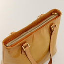 LOUIS VUITTON Monogram Vernis Houston Hand Bag Beige M91004 LV Auth 116324-6