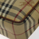 BURBERRY Nova Check Shoulder Bag PVC Beige Gold Auth 116326-15