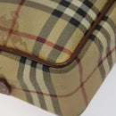 BURBERRY Nova Check Shoulder Bag PVC Beige Gold Auth 116326-16