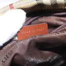 BURBERRY Nova Check Shoulder Bag PVC Beige Gold Auth 116326-12