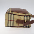 BURBERRY Nova Check Shoulder Bag PVC Beige Gold Auth 116326-3