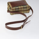 BURBERRY Nova Check Shoulder Bag PVC Beige Gold Auth 116326-7