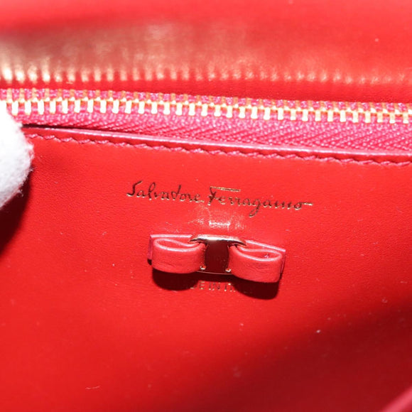 Salvatore Ferragamo Vala Chain Shoulder Bag Leather Gold Rainbow Auth 116333