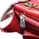 Salvatore Ferragamo Vala Chain Shoulder Bag Leather Gold Rainbow Auth 116333-23