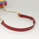 Salvatore Ferragamo Vala Chain Shoulder Bag Leather Gold Rainbow Auth 116333-7