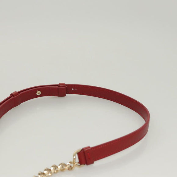 Salvatore Ferragamo Vala Chain Shoulder Bag Leather Gold Rainbow Auth 116333