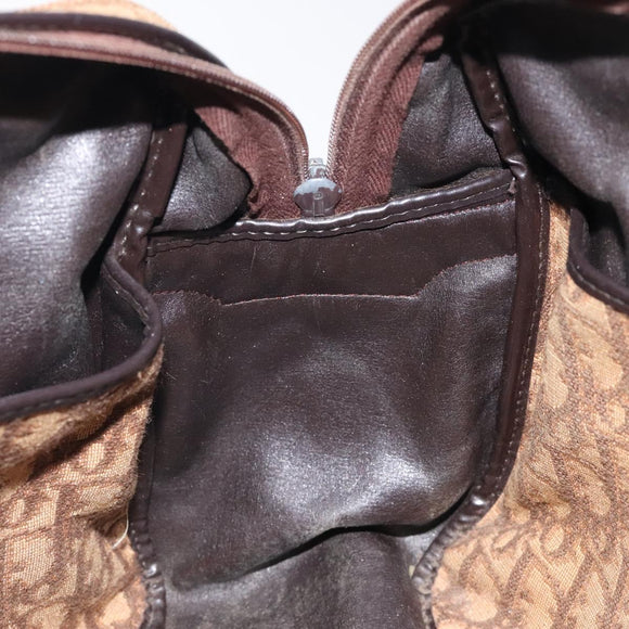 Christian Dior Trotter Canvas Hand Bag Brown Auth 116334