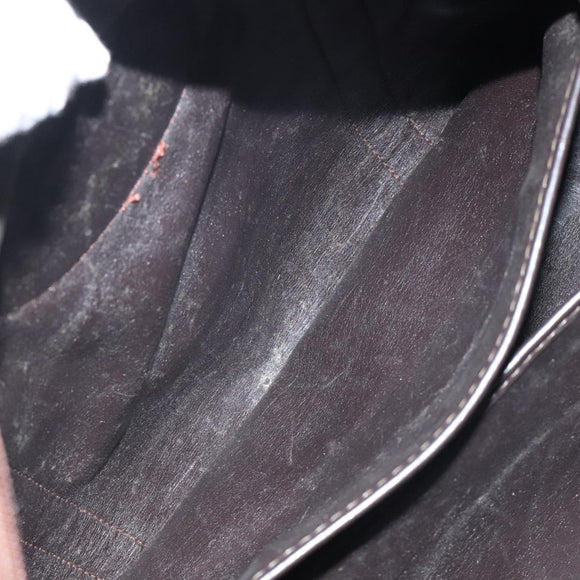 Christian Dior Trotter Canvas Hand Bag Brown Auth 116334