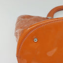 CHANEL Hand Bag Patent leather Orange CC Auth 116336-10