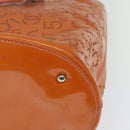 CHANEL Hand Bag Patent leather Orange CC Auth 116336-13