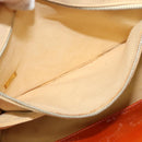 CHANEL Hand Bag Patent leather Orange CC Auth 116336-19