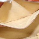 CHANEL Hand Bag Patent leather Orange CC Auth 116336-20