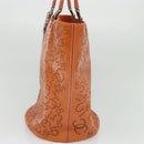 CHANEL Hand Bag Patent leather Orange CC Auth 116336-5