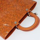 CHANEL Hand Bag Patent leather Orange CC Auth 116336-6