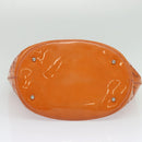 CHANEL Hand Bag Patent leather Orange CC Auth 116336-9