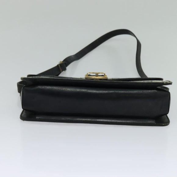 GUCCI GG Supreme Sherry Line Shoulder Bag PVC Navy Gold Red Auth 116337