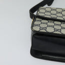 GUCCI GG Supreme Sherry Line Shoulder Bag PVC Navy Gold Red Auth 116337-15