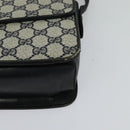 GUCCI GG Supreme Sherry Line Shoulder Bag PVC Navy Gold Red Auth 116337-9