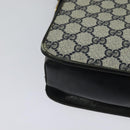 GUCCI GG Supreme Sherry Line Shoulder Bag PVC Navy Gold Red Auth 116337-16