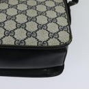 GUCCI GG Supreme Sherry Line Shoulder Bag PVC Navy Gold Red Auth 116337-17