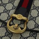 GUCCI GG Supreme Sherry Line Shoulder Bag PVC Navy Gold Red Auth 116337-18