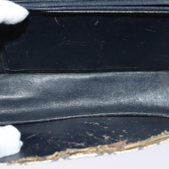 GUCCI GG Supreme Sherry Line Shoulder Bag PVC Navy Gold Red Auth 116337