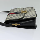 GUCCI GG Supreme Sherry Line Shoulder Bag PVC Navy Gold Red Auth 116337-3