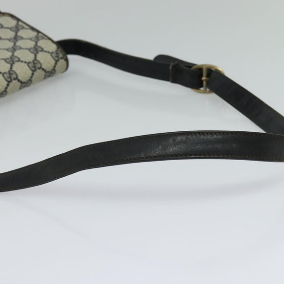 GUCCI GG Supreme Sherry Line Shoulder Bag PVC Navy Gold Red Auth 116337