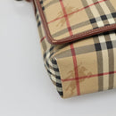 BURBERRY Nova Check Shoulder Bag PVC Leather Beige Auth 116339-14