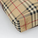 BURBERRY Nova Check Shoulder Bag PVC Leather Beige Auth 116339-16