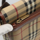 BURBERRY Nova Check Shoulder Bag PVC Leather Beige Auth 116339-10