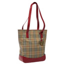 Burberrys Nova Check Tote Bag Canvas Beige Gold Auth 116349-1