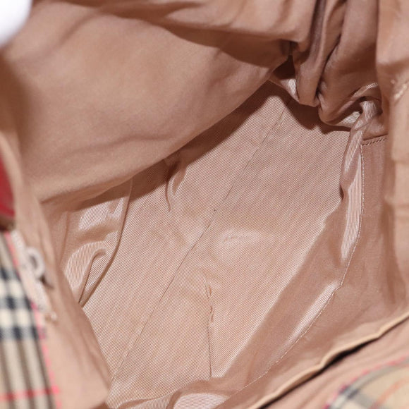 Burberrys Nova Check Tote Bag Canvas Beige Gold Auth 116349