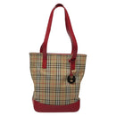 Burberrys Nova Check Tote Bag Canvas Beige Gold Auth 116349-13