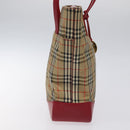 Burberrys Nova Check Tote Bag Canvas Beige Gold Auth 116349-3