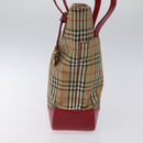 Burberrys Nova Check Tote Bag Canvas Beige Gold Auth 116349-5