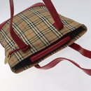 Burberrys Nova Check Tote Bag Canvas Beige Gold Auth 116349-6