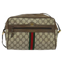 GUCCI GG Supreme Web Sherry Line Shoulder Bag PVC Beige 56 02 005 Auth 116354-13