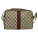 GUCCI GG Supreme Web Sherry Line Shoulder Bag PVC Beige 56 02 005 Auth 116354-2