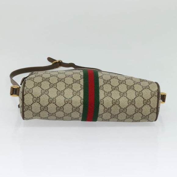 GUCCI GG Supreme Web Sherry Line Shoulder Bag PVC Beige 56 02 005 Auth 116354